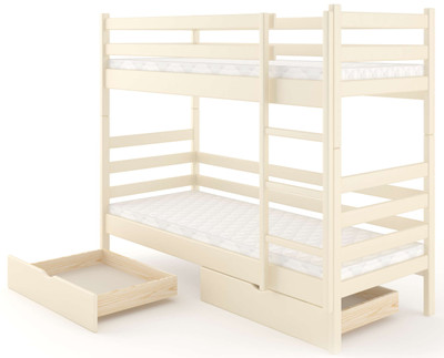 Двухъярусная кровать ДУОС (Белый) (без ящиков), 80х190