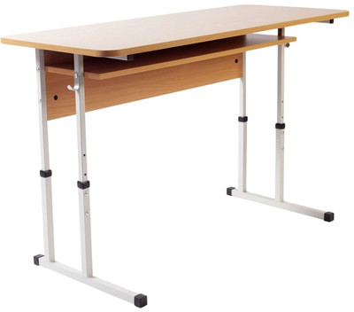 Стол ученический 2-местный с полкой №4-6 (регулируемый по высоте)