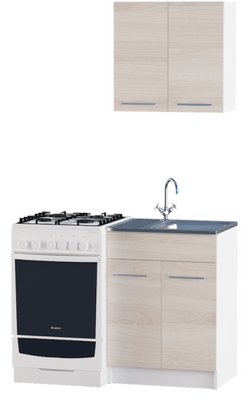 Кухня Эко набор 0.6 м, б / столешницы, Ясень Шимо светлый/Белый