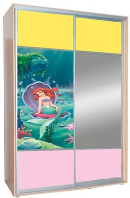 Шкаф-купе "Русалочка", дуб молочны, 2200, 600, 1200