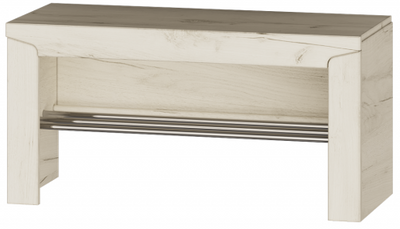 Тумба для обуви Либерти без подушки (дуб крафт белый), 90