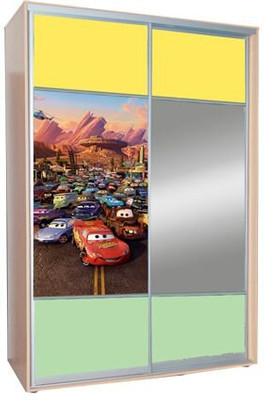 Шкаф-купе "Тачки", дуб молочны, 2200, 600, 1200