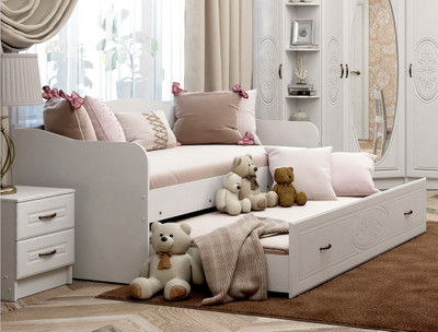 Кровать двухместная "Василиса" (белый), 80х190