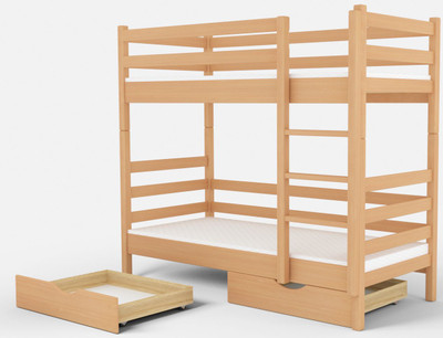 Двухъярусная кровать ДУОС (Светлый орех) (без ящиков), 80х190