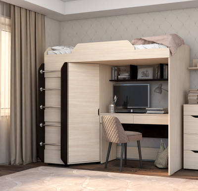 Кровать-чердак "Аякс" (дуб мол\венге)