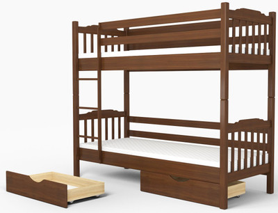 Двухъярусная кровать НИКА (Темный орех) (без ящиков), 80х190