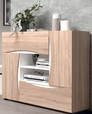 Комод "Амулет" (Сонома/белый), 120