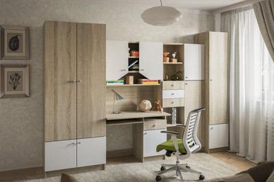 Детская стенка ЮНИОР, дуб сонома,білий, 300