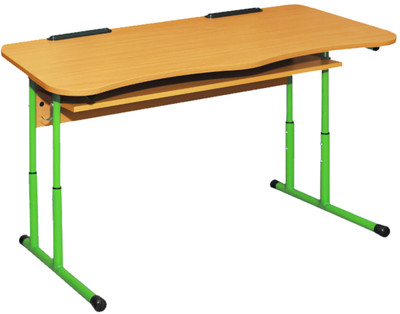 Стол ученический 2-местный с полкой №4-6 (Регулируемый антисколиоз)