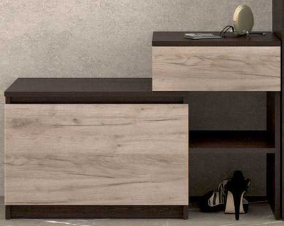 Тумба обувная "Брайт" 90 (венге/крафт серый), 90