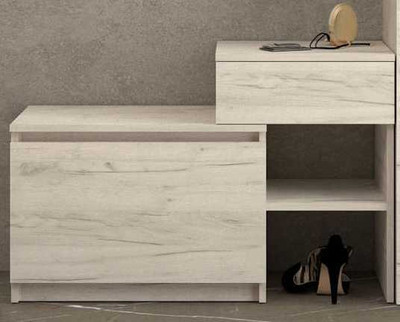 Тумба обувная "Брайт" 90 (крафт белый), 90