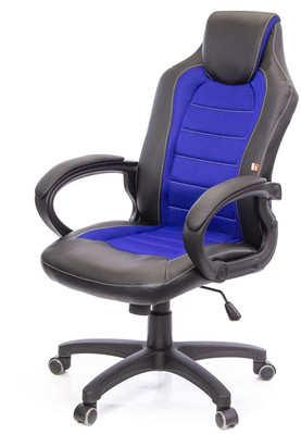Кресло геймерское Астон PL TILT Синий (Черный/Синий)