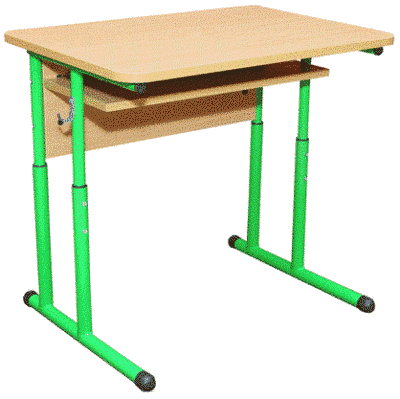 Стол ученический 1-местный с полкой № 4-6 (Регулируемый по высоте)