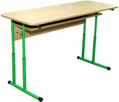 Стол ученический 2-местный с полкой усиленной конструкции № 4-7 (Регулируемый)