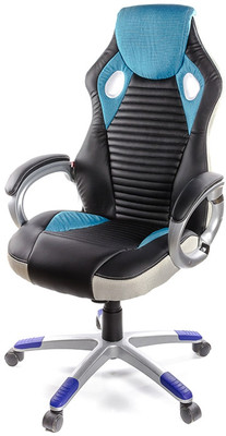 Кресло геймерское Григ PL TILT Синий (Черный/синий)