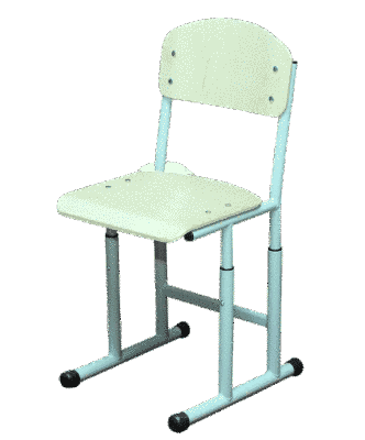 Стул на полозьях регулируемый по высоте №4-6 из HPL покрытием (круглая труба)