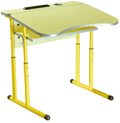 Стол ученический 1-местный антисколиозных с площадкой и полкой зр.№4-6 (Регулируемый)