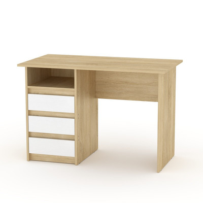 Стол письменный Декан, белый / дуб сонома, 110