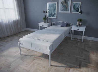 Кровать Лара односпальная, Черный, 90х190