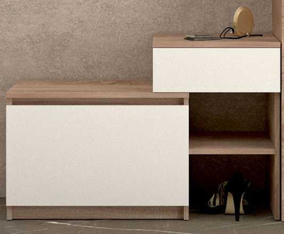 Тумба обувная "Брайт" 90 (дуб сонома/белый), 90