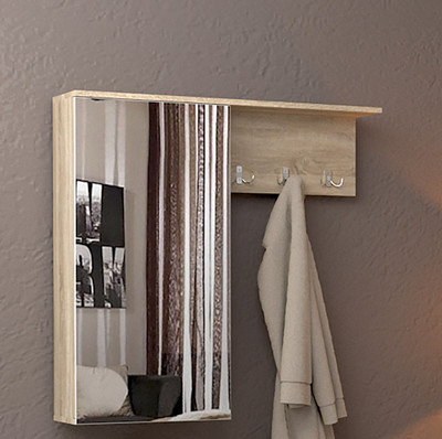 Вешалка "Цент" с зеркалом (сонома), 100