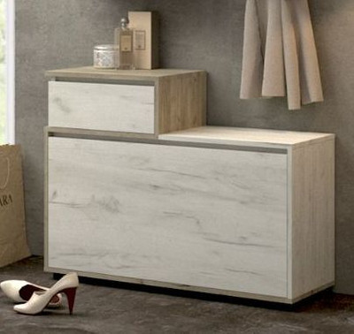 Тумба обувная "Цент" (крафт серый\крафт белый), 100