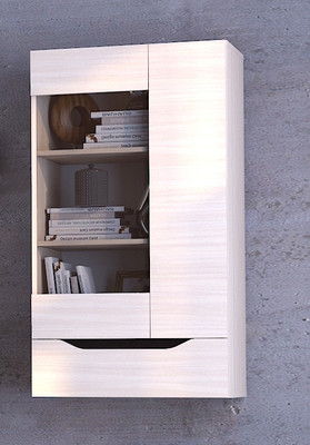 Витрина "Аякс" навесная левая (крафт белый\вен), 65