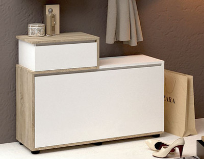 Тумба обувная "Цент" (сонома\белый), 100