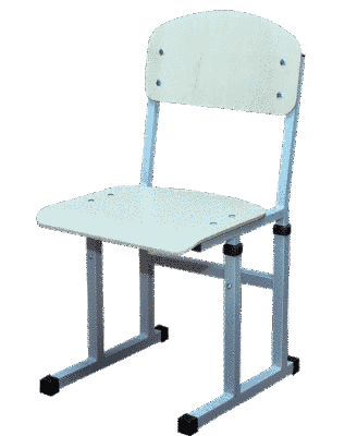 Стул на полозьях регулируемый по высоте №4-6 из HPL покрытием (квадратная труба)