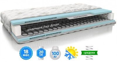 Матрас двусторонний "Мехико Плюс" (зима-лето), 80х190