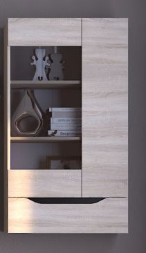 Витрина "Аякс" навесная левая (сонома\венге), 65