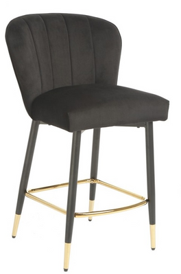 Полубарный стул B-126 черный вельвет