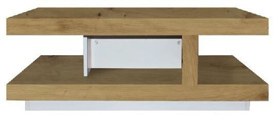 Стол журнальный РОМЕО (LAW 110), орех салев/белый блеск