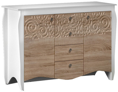 Комод большой "Гефест" (белый/сон.), 136