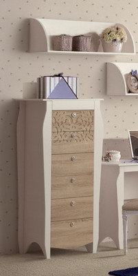 Комод высокий "Гефест" (белый/сон.), 56