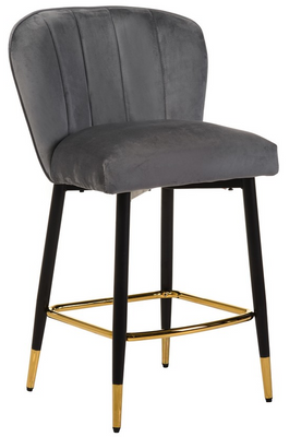 Полубарный стул B-126 серый вельвет