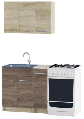 Кухня Эко набор 0.9 м, б / столешницы, Сонома/Трюфель
