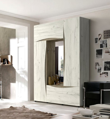 Прихожая "Амулет" (крафт белый/крафт серый), 157