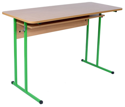 Стол ученический 2-местный с полкой №6